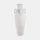 21367#39" Terracotta Floor Vase W/handles, Ivory