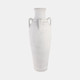21367#39" Terracotta Floor Vase W/handles, Ivory
