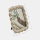 21395-02#5x7 Polyresin Twisted Rope Photo Frame, Gold