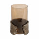 EV21402-01#8" Maputo Sm Candle Holder Glass, Brown