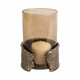 EV21402-01#8" Maputo Sm Candle Holder Glass, Brown