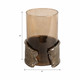 EV21402-01#8" Maputo Sm Candle Holder Glass, Brown