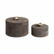 EV21407#S/2 6/8" Harare Suede Boxes W/stone Knob, Gray