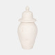 21421-01#16x8" Cast Stone Finish Temple Jar, White