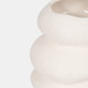 21422-01#12x7" Hand Scribed Cairn Vase, White