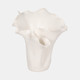 21423-01#11x12" Handmade Flutter Vase, White