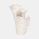 21423-02#15x11" Handmade Flutter Vase, White