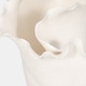 21423-02#15x11" Handmade Flutter Vase, White