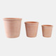 21424-01#S/3 9/12/15" Terracotta Planters, Natural