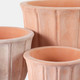 21425-01#S/3 9/12/15" Terracotta Petal Planters, Natural