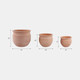 21426-01#S/3 9/12/15" Terracotta Ribbed Pots, Natural