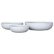 21431-01#S/3 13/17/21" Low Bowl Planters, White