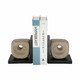EV21453#S/2 6" Flowood Brown Quartz Resin Bookends