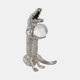 21461#10x7" Crocodile Holding Acrylic Ball, Silver