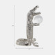 21461#10x7" Crocodile Holding Acrylic Ball, Silver