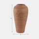 21484-01#16x9" Terracotta Ribbed Floor Vase, Natural