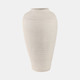 21484-03#16x9" Paper Mache Ribbed Floor Vase, Ivory