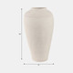 21484-03#16x9" Paper Mache Ribbed Floor Vase, Ivory
