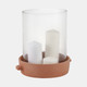 21485-01#13x12" Terracotta Hurricane Pillar Holder, Natural