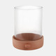 21485-01#13x12" Terracotta Hurricane Pillar Holder, Natural