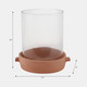 21485-01#13x12" Terracotta Hurricane Pillar Holder, Natural