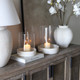 21485-02#13x13" Terracotta Hurricane Pillar Holder, White