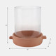 21486-01#10x10" Terracotta Hurricane Pillar Holder, Natural