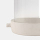 21486-02#10x10" Terracotta Hurricane Pillar Holder, White