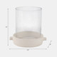 21486-02#10x10" Terracotta Hurricane Pillar Holder, White
