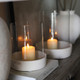 21486-02#10x10" Terracotta Hurricane Pillar Holder, White