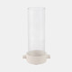 21487-02#13x7" Terracotta Hurricane Taper Holder, White