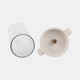 21487-02#13x7" Terracotta Hurricane Taper Holder, White