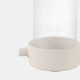 21487-02#13x7" Terracotta Hurricane Taper Holder, White