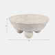 21496-01#12x12" Paper Mache Knobby Footed Bowl, White