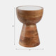 21503-02#18x13" Hourglass Marble Top Accent Table,wht/natrl