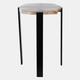 21513#20x18" Raw Edge Agate Accent Table, White/black