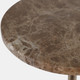 21515-02#27x10" Marble Top Drink Table, Tan/gold