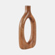 21531-01#14x7" Open Cut-out Wood Vase, Natural