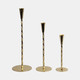 21533-01#9x3" Twisted Taper Holder, Gold
