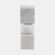 21540-01#9x3" Chunky Marble Taper Holder, White