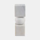 21540-01#9x3" Chunky Marble Taper Holder, White