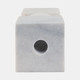 21540-01#9x3" Chunky Marble Taper Holder, White