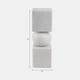 21540-01#9x3" Chunky Marble Taper Holder, White