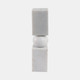 21540-02#12x3" Chunky Marble Taper Holder, White