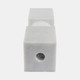 21540-02#12x3" Chunky Marble Taper Holder, White