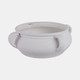 21611-01#12" Textured Bowl With Handles, White