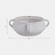 21611-01#12" Textured Bowl With Handles, White