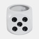 21631#6" Dice Planter, White/black