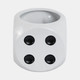 21631#6" Dice Planter, White/black