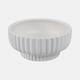 21649#12x5" Ridged Pedestal Bowl, White